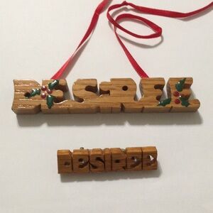 “Desiree” wooden pin and Christmas ornament set